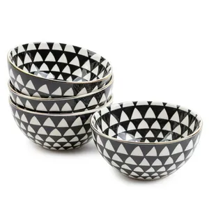 Thyme & Table Black and White Medallion Stoneware Bowl