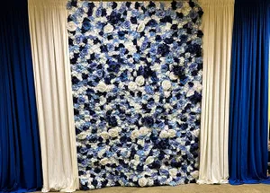 Blue & White Rose Backdrop 