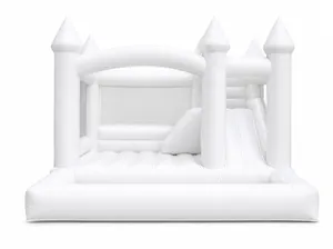 White Bounce House with Slide & Ball Pit (Includes White Balls)