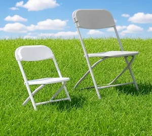  Week`s Special  Kids White Plastic Folding Chair – Mini Size for Toddlers & Children