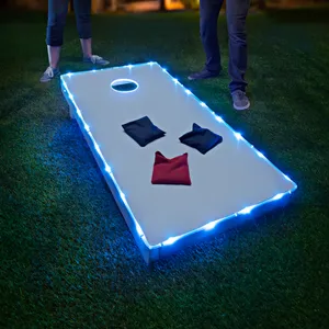 Led Light Up (Blue Edition) Corn Hole Lawn Game Wood Edition