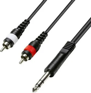 Adaptateur jack 6.35 stéréo male - 2 RCA male - longueur <1m