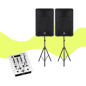 Pack sono 1000 W RMS - 2 YAMAHA DBR15 + pieds + 1 table de mixage DX626
