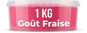 Sucre pour barbe à papa - 1 KG - Goût fraise