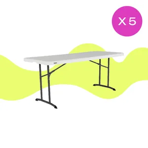 Pack de 5 - Table Lifetime 183x76cm