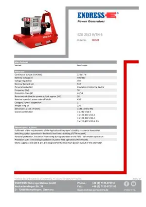 Endress Zapfwellengenerator 25-2