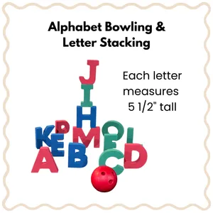 Alphabet Bowling + Letter Stacking (3+ years)