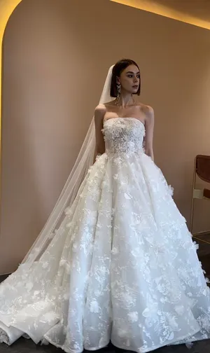 S05AAT 1162 3D lace tube ball gown