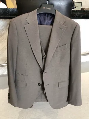 S05AAT 1424 VEST Brown Grey Single Breasted One-button Notch Lapel 56# code: 5887