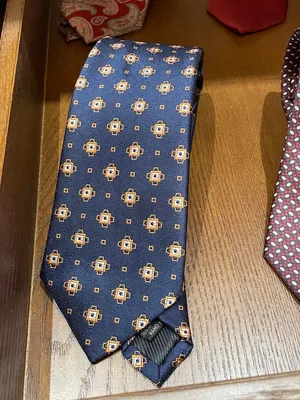 S05AAT 1517 Navy Blue Base square texture tie