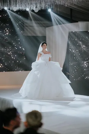 S05AAT 1242 FS Joey Off shoulder blink Ball Gown Kar Xuan
