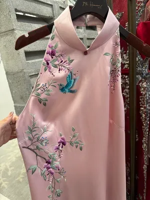 S05AAT 1610 Pink purple Simple Cheongsam