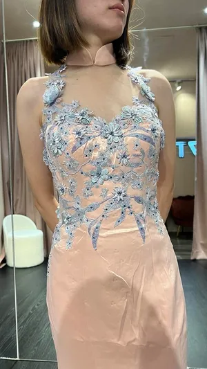 S05AAT 1356 modern cheongsam Pink with slit