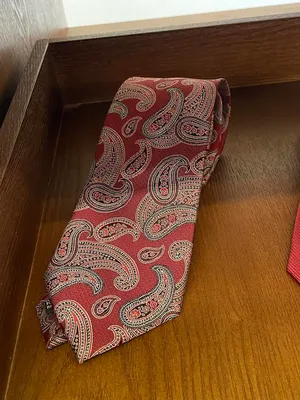 S05AAT 1518 Orange red base with malay texture tie