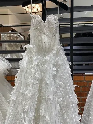 S05AAT 1649 Straight sequin sweetheart 3D flower ball gown