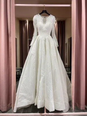 S05AAT 1165 Pearl with star long sleeve ball gown