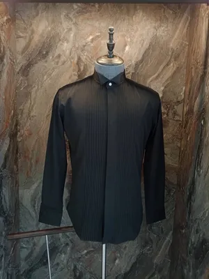 S05AAT 1673 Black Tux Shirt #38 #39 #40 #41 #42 #43 #44 