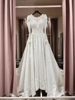 S05AAT 1226 FS Wendy leafy long sleeves grand march in ball gown
