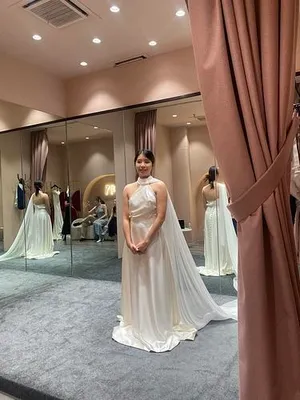 1665 Greek style satin long scarf straight cut gown