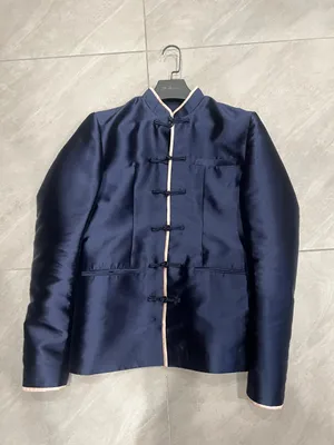 1703 Navy blue tang suit with pink line #52