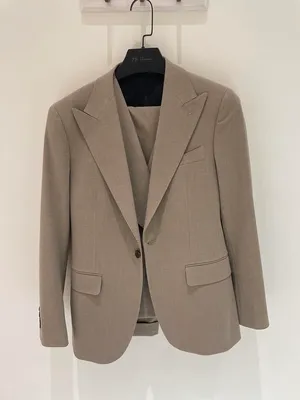 S05AAT 1419 COAT Brown Single Brested One Button Peak Lapel (Black Button) 52# 54# 56# 58#
