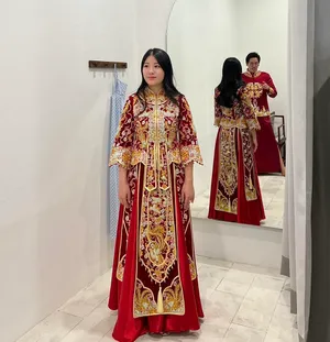 S05AAT 1043 - female kua MK- 子孙带 Velvet 3D blink dragon phoenix Size: M