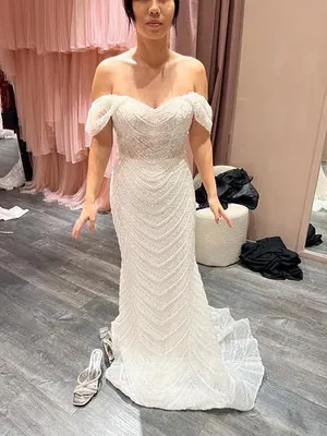 S05AAT 1640 Arrow beaded mermaid gown with detachable off shoulder Pritta