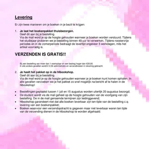 Verzending Boekpakket Nederland 6% btw