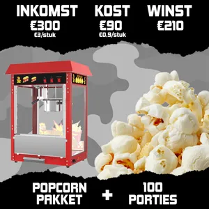 Verkoopset 100 porties popcorn