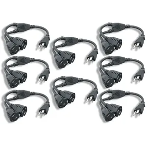 Power Cord Extension and Splitter NEMA 5-15P to NEMA 5-15R x 2 16 AWG 13A 125V
