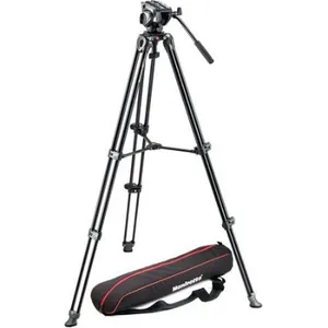 Manfrotto 500 Professional Fluid Video System with MVT502AM Twin Leg Video Tripod