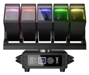 Shehds - Pair of GalaxyJet LED Beam 5x60W Moving Head Wave Bar Light in Roadcase