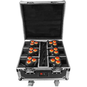 Rockville ROCKWEDGE Package Black (6) Battery Wireless Par Lights+Charging Case