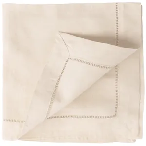Beige Linen Hemstitch Napkin (pack of 10)