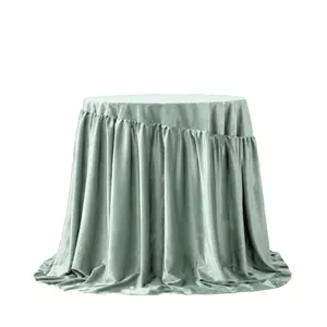 Sage Gathered Velvet Cafe Table Cloth