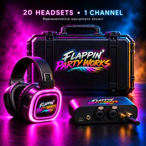 Party Flock - 20 Headsets - 1 Channel Silent Disco Kit