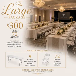Large Package - Seats 72 Guests (Rectangular Tables) - $300