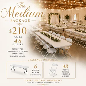 Medium Package - Seats 48 Guests (Rectangular Tables) - $210