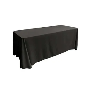 Black Rect. Polyester Table Cloth