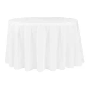 White Round Polyester Table Cloth