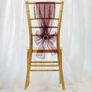 Burgundy Organza Chair Sashes