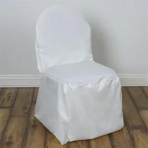 White Polyester Chair Covers-Round Top