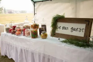 Glass Candy Buffet Jar Set Full of Candy