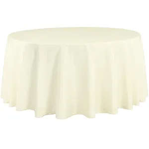 Ivory Round Polyester Table Cloth