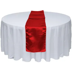 Dark Red Satin Table Runners