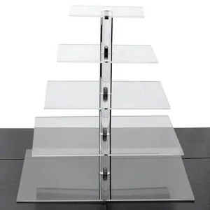 5 Tier Clear Acrylic Square Food Stand