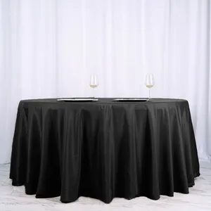 Black Round Polyester Table Cloth