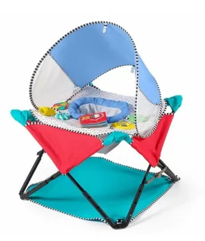Summer Portable Bouncer Activity Station with Pop-Up Shade