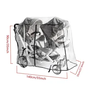 Double stroller rain cover