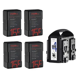 Bebob B155CINE Battery (4x) + Bebob BS4 4 Channel B-Mount Simultaneous charger